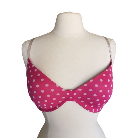 aerie Other - Aerie Womens 36D Bra Pink Polka Dot T-Shirt Underwire Bra Lightly Padded Comfy